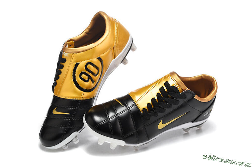 Nike Total 90 III FG Firm Ground Soccer Cleats - Black/Gold Metallic/White 5