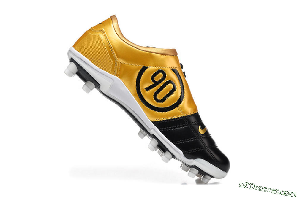 Nike Total 90 III FG Firm Ground Soccer Cleats - Black/Gold Metallic/White 6