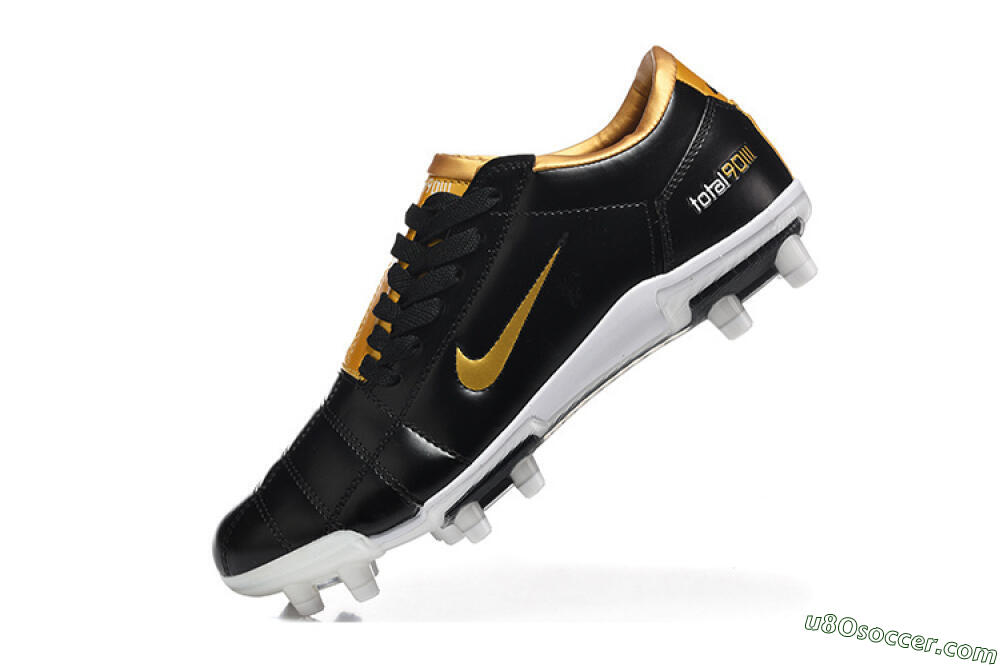 Nike Total 90 III FG Firm Ground Soccer Cleats - Black/Gold Metallic/White 7