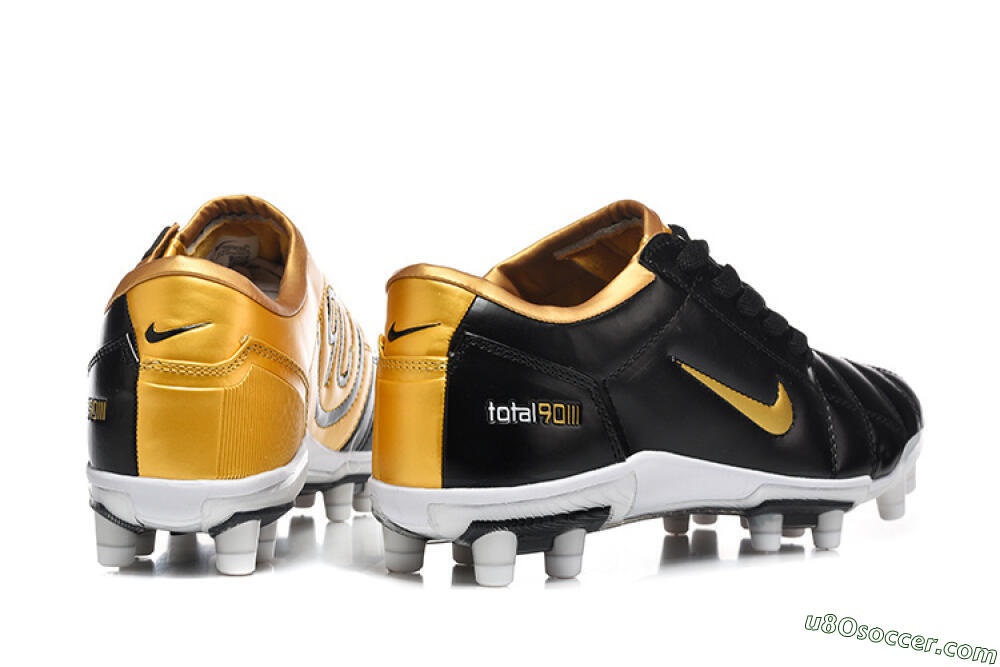 Nike Total 90 III FG Firm Ground Soccer Cleats - Black/Gold Metallic/White 8