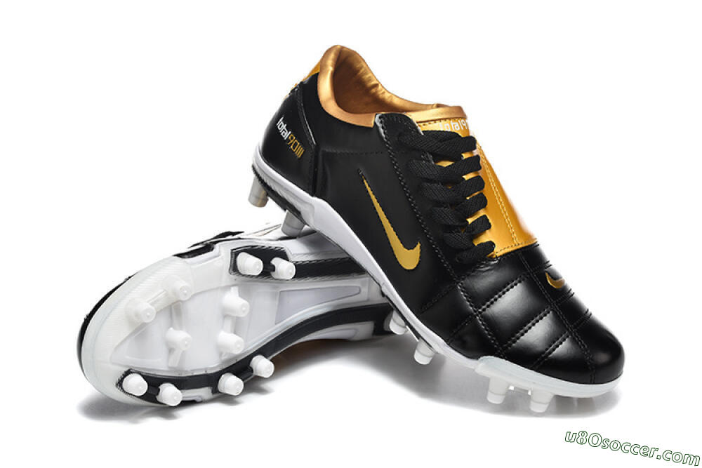 Nike Total 90 III FG Firm Ground Soccer Cleats - Black/Gold Metallic/White 3
