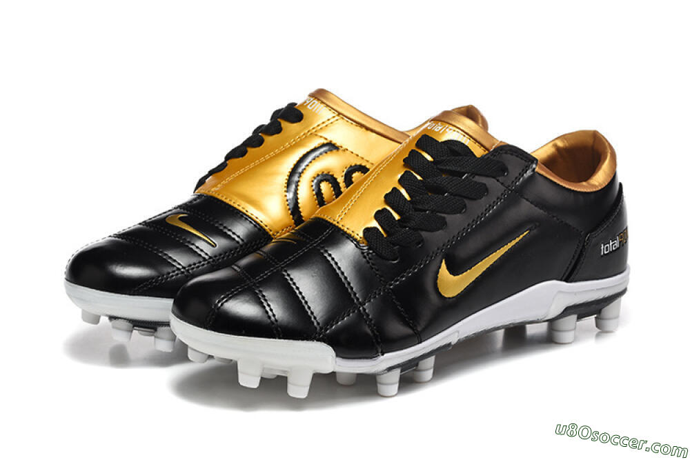 Nike Total 90 III FG Firm Ground Soccer Cleats - Black/Gold Metallic/White 4
