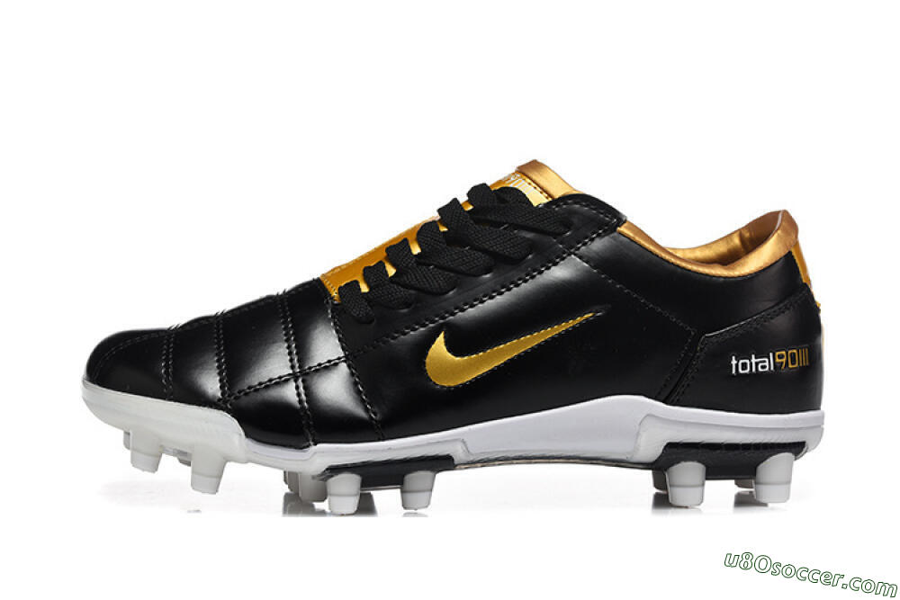 Nike Total 90 III FG Firm Ground Soccer Cleats - Black/Gold Metallic/White 1