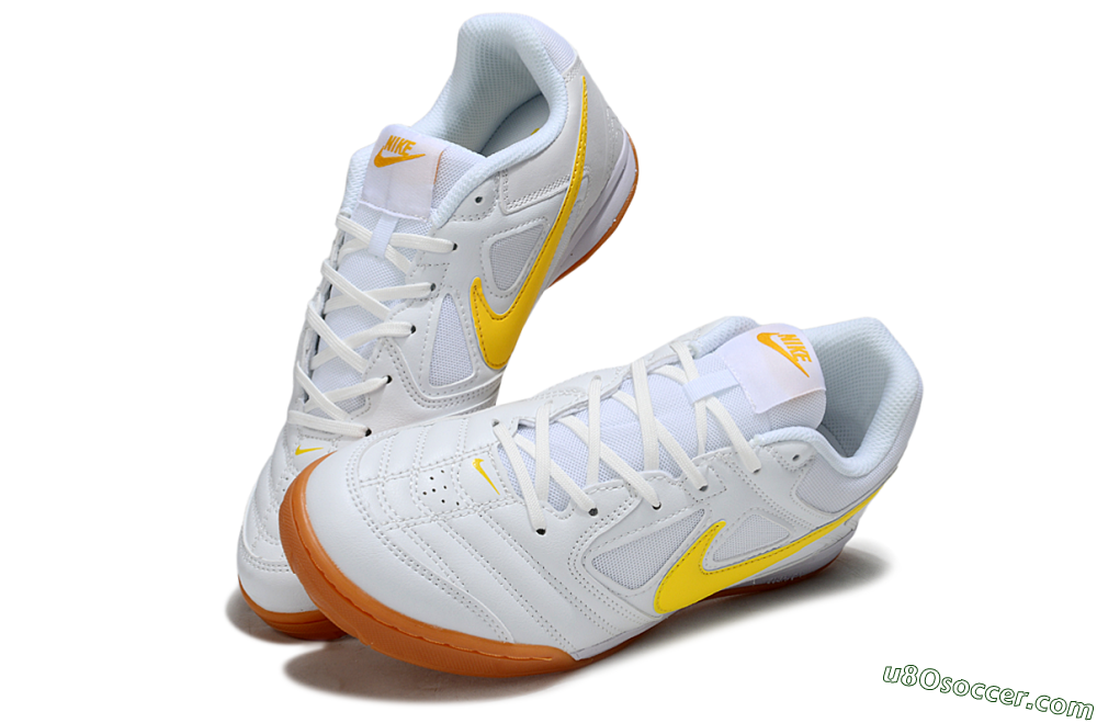 Supreme x Nike SB Gato IC Indoor & Futsal Soccer Shoes - White/Solar Yellow/Copper Brown 3