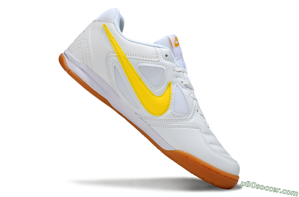 Supreme x Nike SB Gato IC Indoor & Futsal Soccer Shoes - White/Solar Yellow/Copper Brown 4