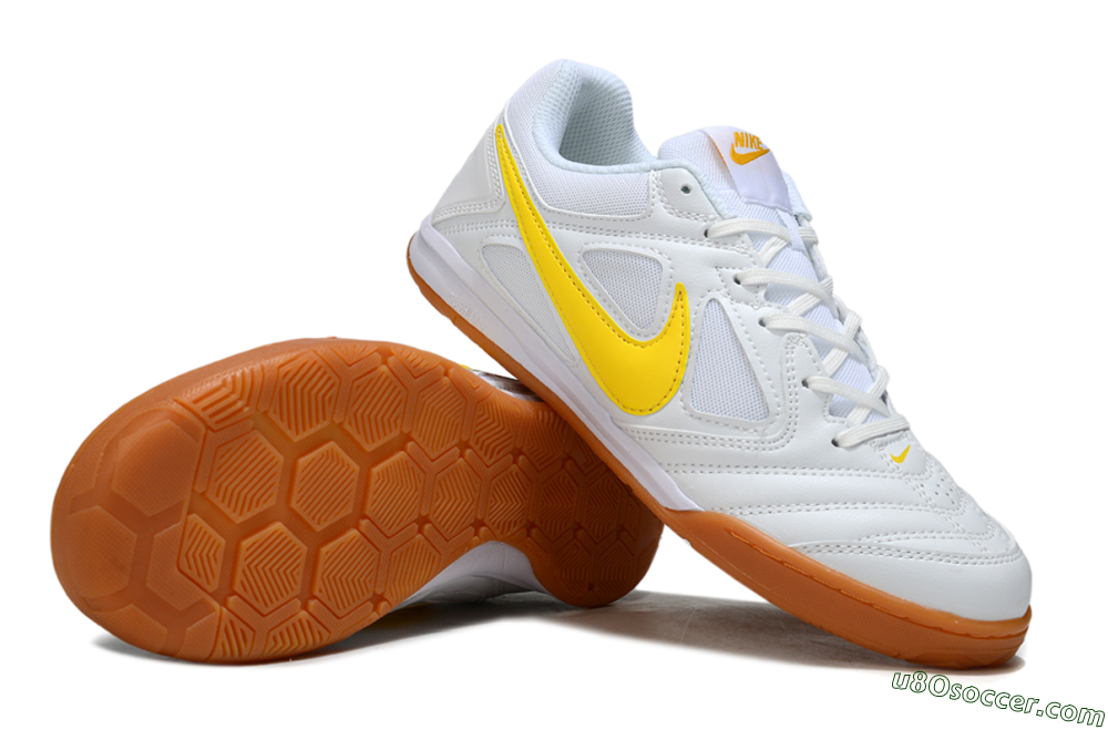 Supreme x Nike SB Gato IC Indoor & Futsal Soccer Shoes - White/Solar Yellow/Copper Brown 0