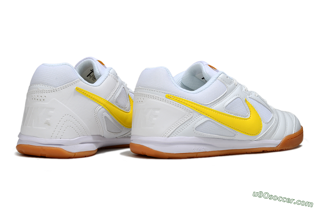 Supreme x Nike SB Gato IC Indoor & Futsal Soccer Shoes - White/Solar Yellow/Copper Brown 6