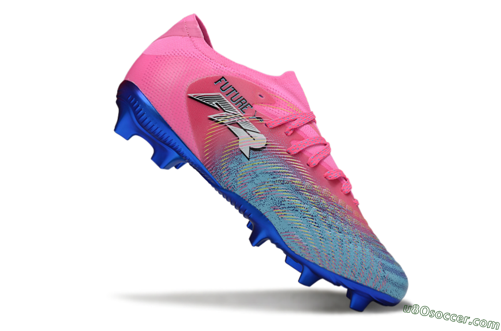 Puma Future 8 Ultimate FG Firm Ground Soccer Cleats - Pink/Electric Blue/Teal 4