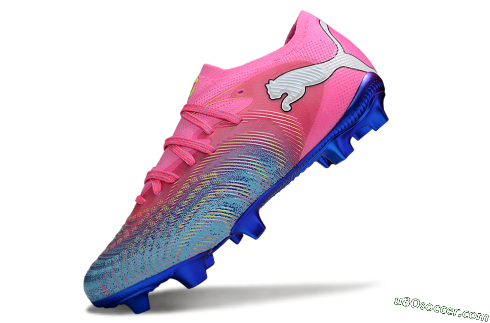 Puma Future 8 Ultimate FG Firm Ground Soccer Cleats - Pink/Electric Blue/Teal 5