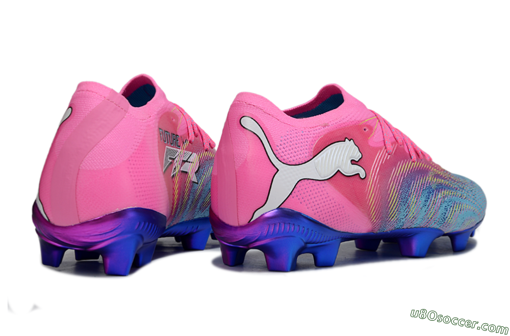 Puma Future 8 Ultimate FG Firm Ground Soccer Cleats - Pink/Electric Blue/Teal 6