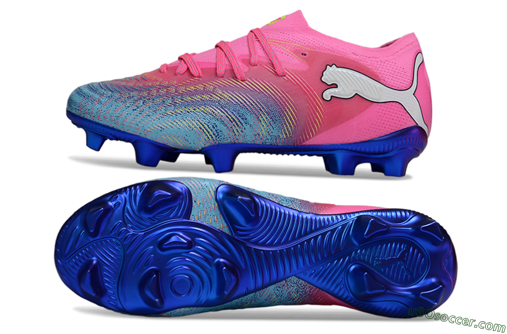 Puma Future 8 Ultimate FG Firm Ground Soccer Cleats - Pink/Electric Blue/Teal 0