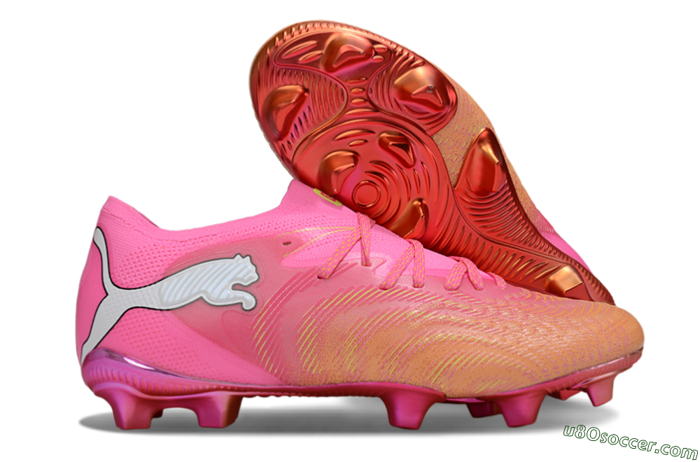 Puma Future 8 Ultimate FG Firm Ground Soccer Cleats - Pink/Vivid Pink/Metallic Red 1