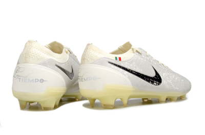 Nike Tiempo Legend 10 Elite FG Firm Ground Soccer Cleats - White/Ivory/Metallic Silver