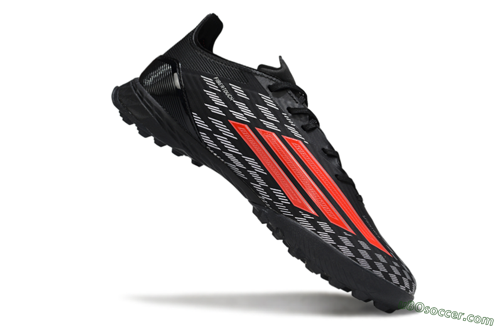Adidas F50 Pro TF Artificial Turf Soccer Shoes - Black/Fiery Red/Steel Grey 4