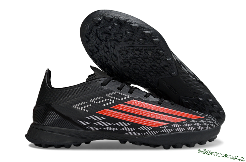Adidas F50 Pro TF Artificial Turf Soccer Shoes - Black/Fiery Red/Steel Grey 1