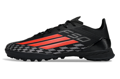 Adidas F50 Pro TF Artificial Turf Soccer Shoes - Black/Fiery Red/Steel Grey