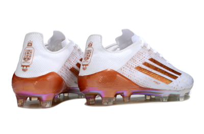 Adidas F50 Pro FG Firm Ground Soccer Cleats - White/Pearl White/Flame Orange