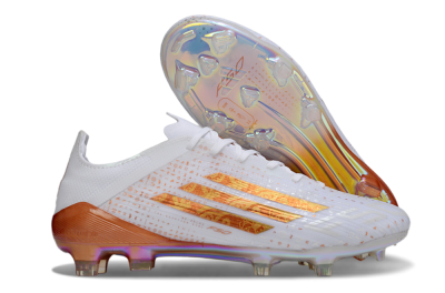 Adidas F50 Pro FG Firm Ground Soccer Cleats - White/Pearl White/Flame Orange