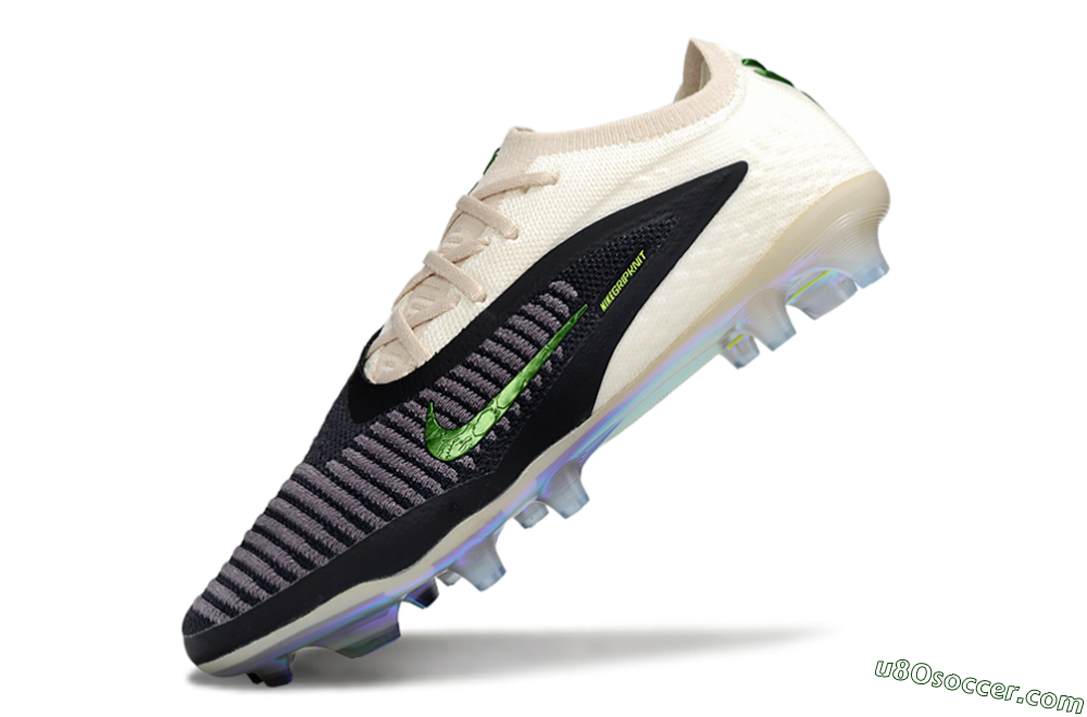Nike Phantom 6 Low Elite FG Firm Ground Soccer Cleats - Black/Electric Green/Champagne 5