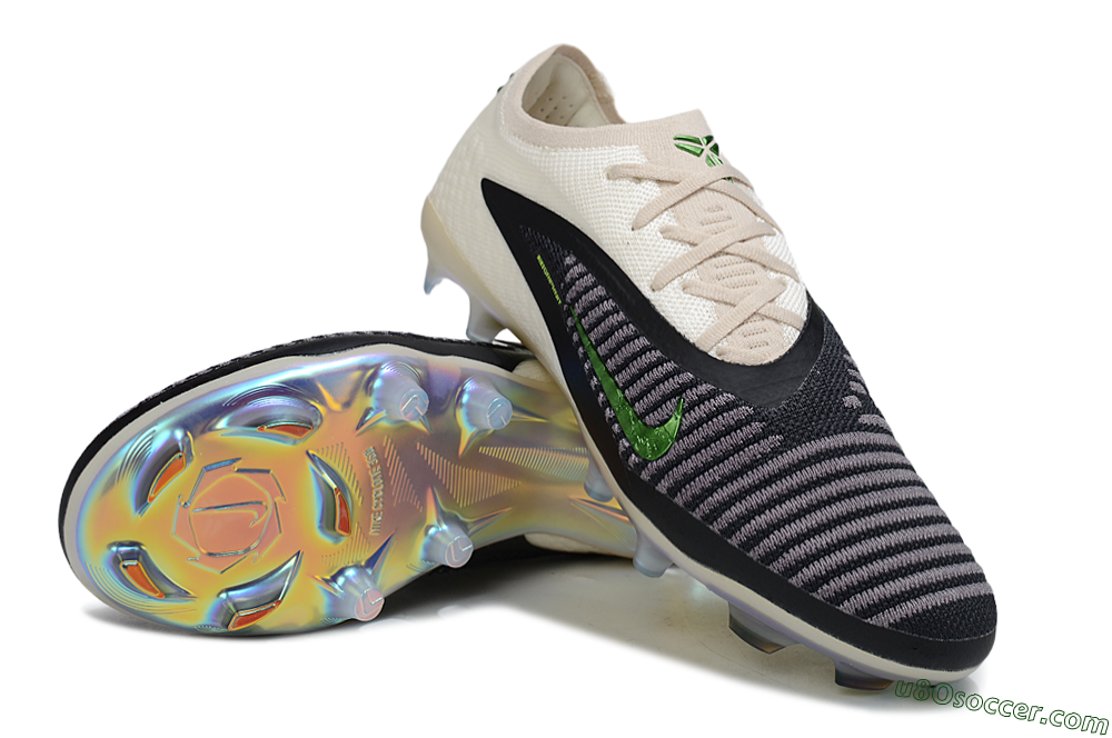 Nike Phantom 6 Low Elite FG Firm Ground Soccer Cleats - Black/Electric Green/Champagne 3