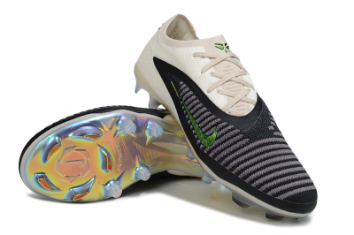 Nike Phantom 6 Low Elite FG Firm Ground Soccer Cleats - Black/Electric Green/Champagne