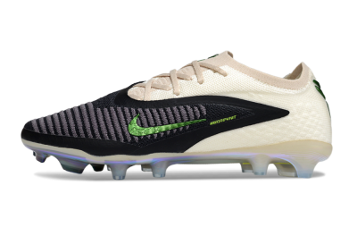 Nike Phantom 6 Low Elite FG Firm Ground Soccer Cleats - Black/Electric Green/Champagne