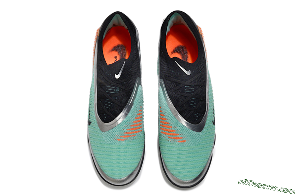 Nike Phantom 6 Low Elite TF Artificial Turf Soccer Shoes - Green/Aqua Mist/Orange Blaze 4