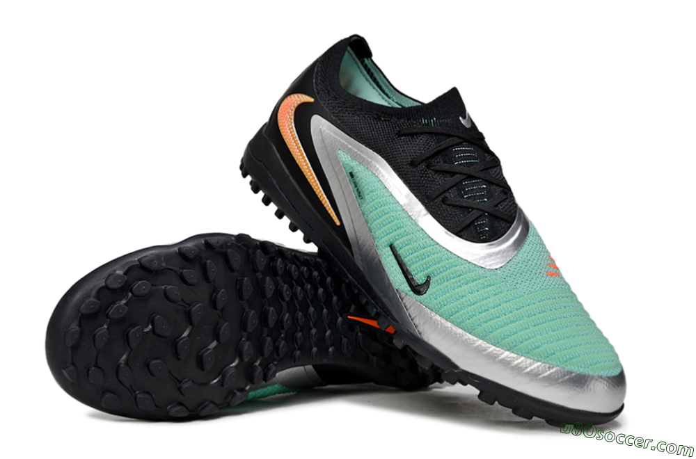 Nike Phantom 6 Low Elite TF Artificial Turf Soccer Shoes - Green/Aqua Mist/Orange Blaze 3