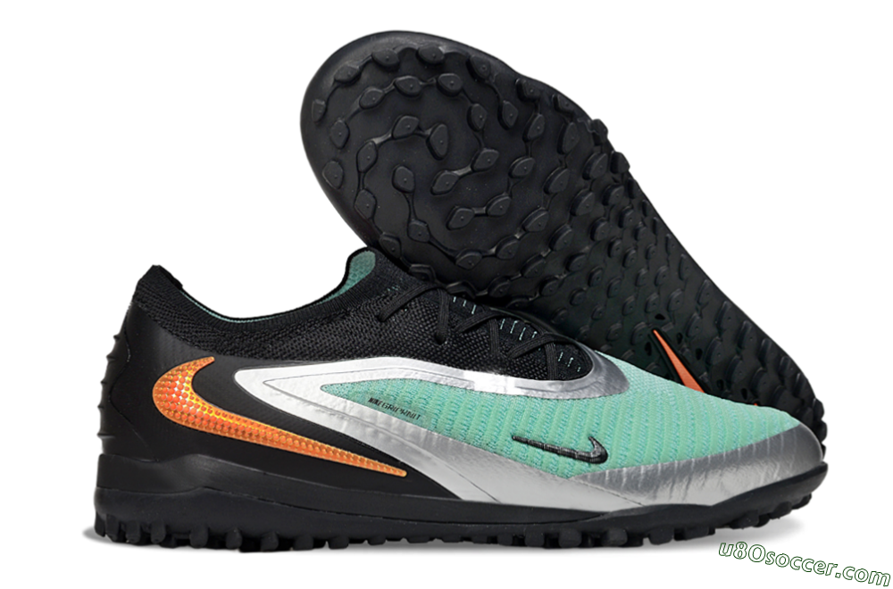 Nike Phantom 6 Low Elite TF Artificial Turf Soccer Shoes - Green/Aqua Mist/Orange Blaze 1