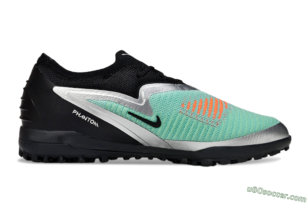 Nike Phantom 6 Low Elite TF Artificial Turf Soccer Shoes - Green/Aqua Mist/Orange Blaze 7