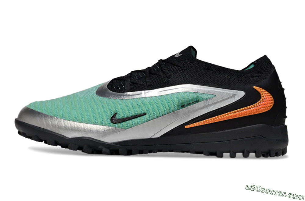 Nike Phantom 6 Low Elite TF Artificial Turf Soccer Shoes - Green/Aqua Mist/Orange Blaze 2