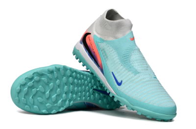 Nike Phantom 6 Elite High TF Artificial Turf Soccer Shoes - Aqua/Bright Aqua/Coral Burst