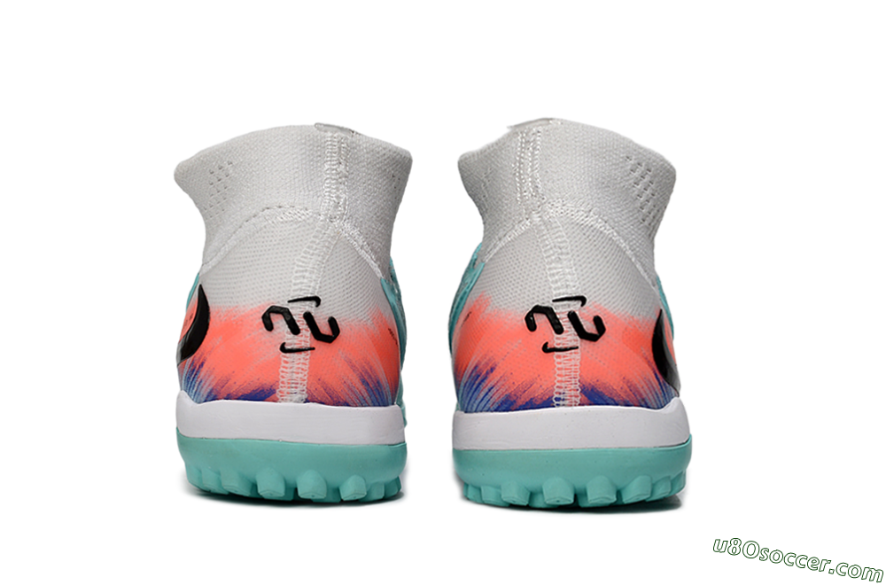 Nike Phantom 6 Elite High TF Artificial Turf Soccer Shoes - Aqua/Bright Aqua/Coral Burst 5