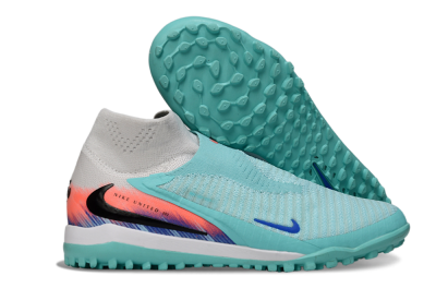 Nike Phantom 6 Elite High TF Artificial Turf Soccer Shoes - Aqua/Bright Aqua/Coral Burst
