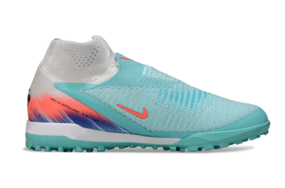 Nike Phantom 6 Elite High TF Artificial Turf Soccer Shoes - Aqua/Bright Aqua/Coral Burst