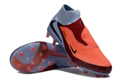 Nike Phantom 6 Elite High AG Artificial Grass Soccer Cleats - Orange/Crimson Burst/Light Blue