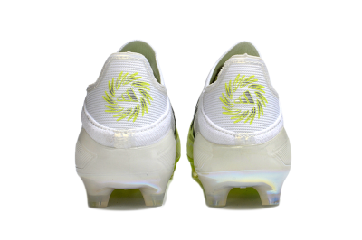 Adidas F50+ Elite Laceless FG Firm Ground Soccer Cleats - White/Electric Yellow/Iridescent Silver