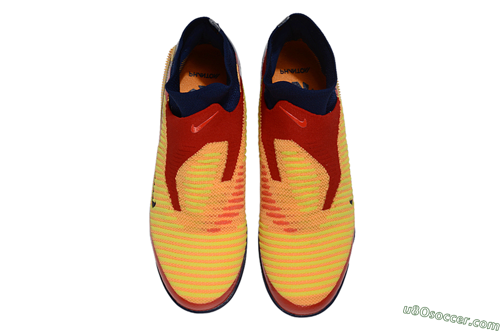 Nike Phantom 6 Elite High TF Artificial Turf Soccer Shoes - Orange/Fiery Orange/Deep Blue 4