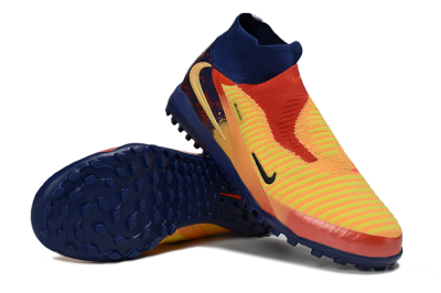 Nike Phantom 6 Elite High TF Artificial Turf Soccer Shoes - Orange/Fiery Orange/Deep Blue
