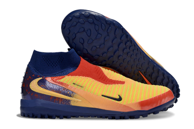 Nike Phantom 6 Elite High TF Artificial Turf Soccer Shoes - Orange/Fiery Orange/Deep Blue