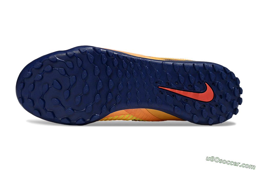 Nike Phantom 6 Elite High TF Artificial Turf Soccer Shoes - Orange/Fiery Orange/Deep Blue 6