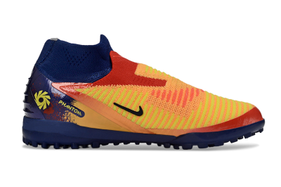 Nike Phantom 6 Elite High TF Artificial Turf Soccer Shoes - Orange/Fiery Orange/Deep Blue
