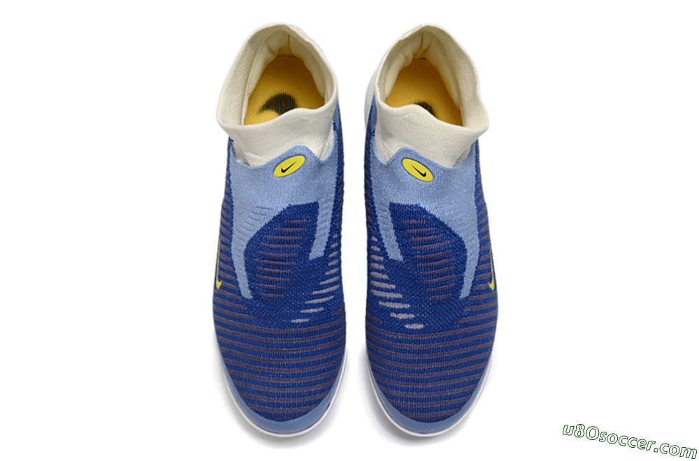 Nike Phantom 6 Elite High TF Artificial Turf Soccer Shoes - Blue/Light Blue/Navy Blue 4