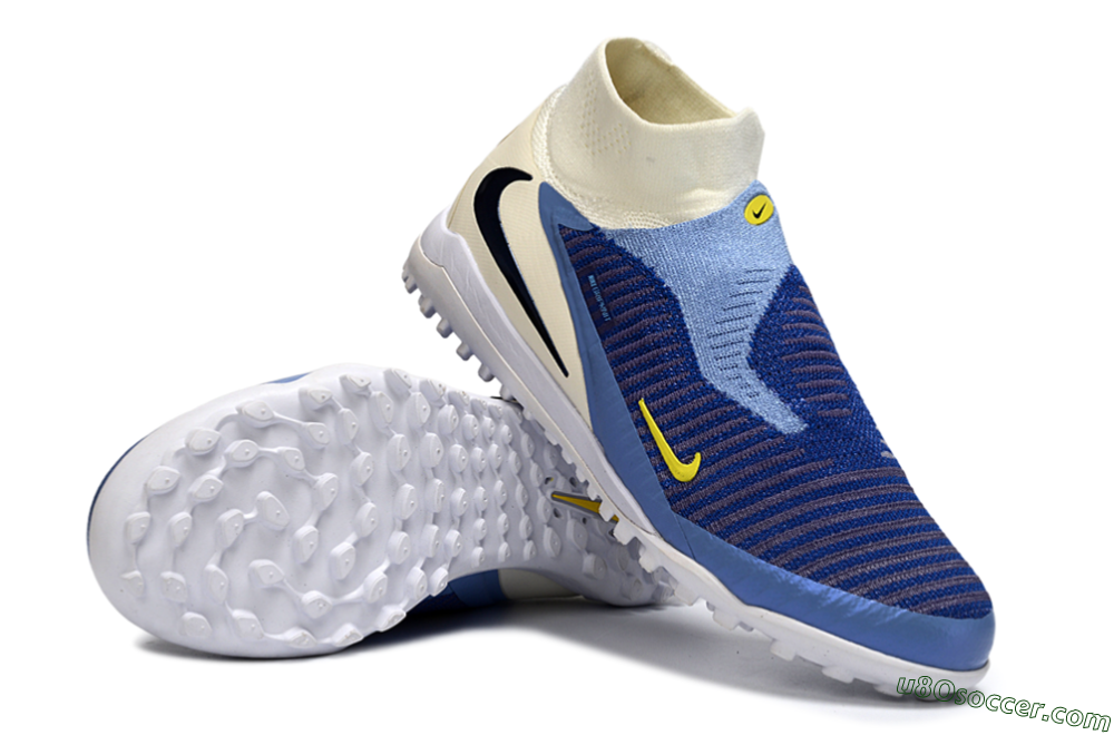 Nike Phantom 6 Elite High TF Artificial Turf Soccer Shoes - Blue/Light Blue/Navy Blue 3