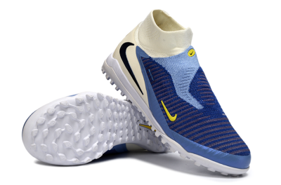 Nike Phantom 6 Elite High TF Artificial Turf Soccer Shoes - Blue/Light Blue/Navy Blue