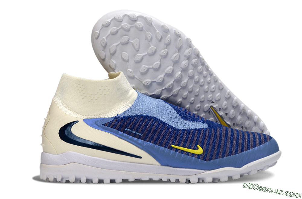 Nike Phantom 6 Elite High TF Artificial Turf Soccer Shoes - Blue/Light Blue/Navy Blue 1