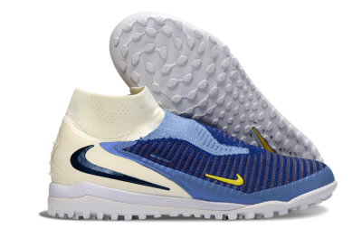 Nike Phantom 6 Elite High TF Artificial Turf Soccer Shoes - Blue/Light Blue/Navy Blue