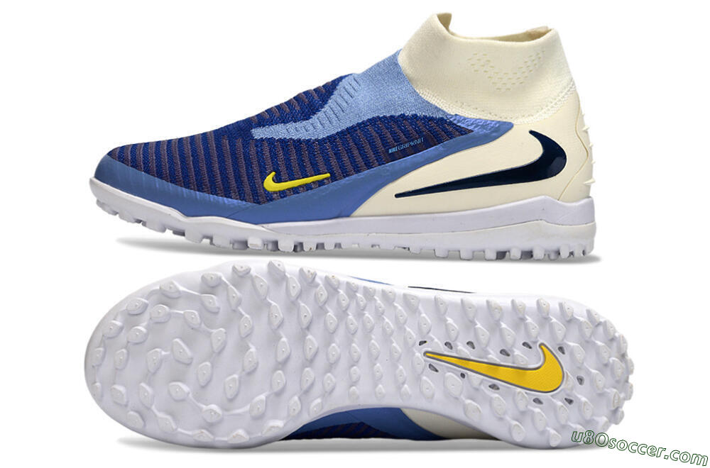 Nike Phantom 6 Elite High TF Artificial Turf Soccer Shoes - Blue/Light Blue/Navy Blue 0