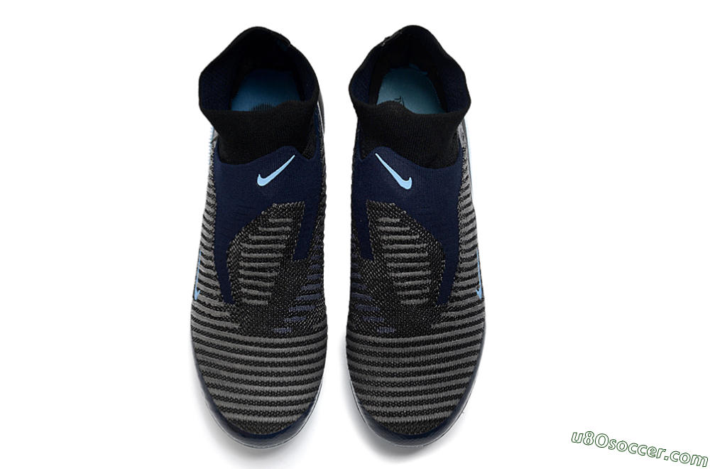 Nike Phantom 6 Elite High AG Artificial Grass Soccer Cleats - Navy/Midnight Blue/Icy Blue 4