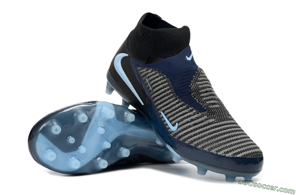 Nike Phantom 6 Elite High AG Artificial Grass Soccer Cleats - Navy/Midnight Blue/Icy Blue 3